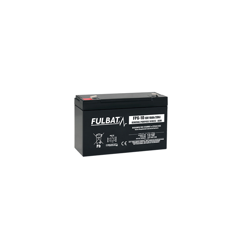Batterie Plomb Standard FP6-10 - 6V - 9.3Ah - UL94.FR – FULBAT