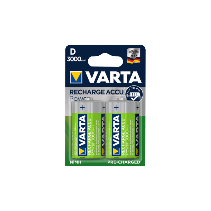 VARTA - Piles LR20D - rechargeables - 3000 mAh - Blister x2