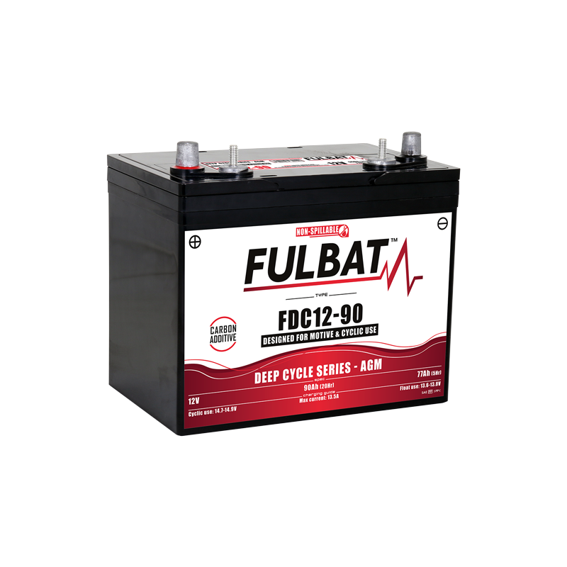 Batterie FULBAT FDC12-75 - Deep Cycle AGM Carbone - 12V - 75Ah