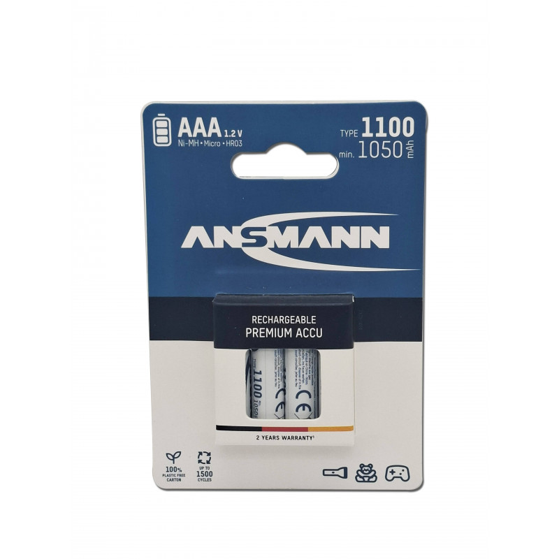 Blister 4 piles ANSMANN HR03 - AAA - NiMh - 1.2V - 1100mAh