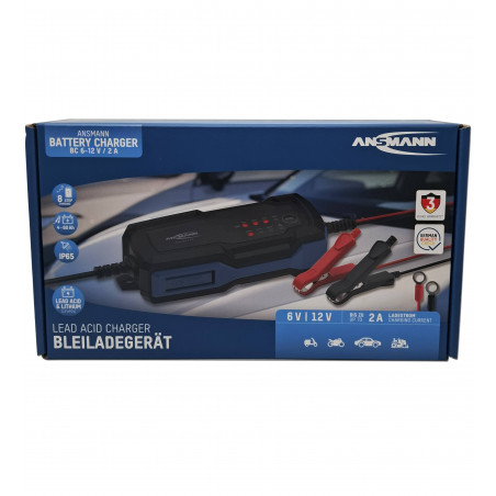 Chargeur ANSMANN ALCT6-24/2 - Tension réglable 6V/12V/24V - Pince croco