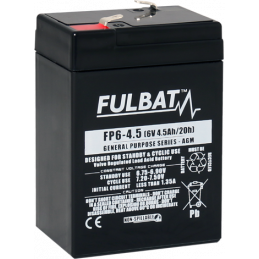 Batterie FULBAT FP6-4.5 - Plomb Standard - 6V - 4.Ah - UL94.FR