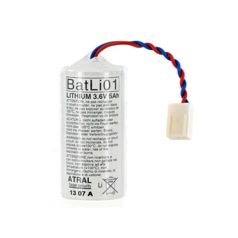 Pile Alarme HAGER - BAT01 Compatible DAITEM/ LOGISTY BATLI01 - Lithium